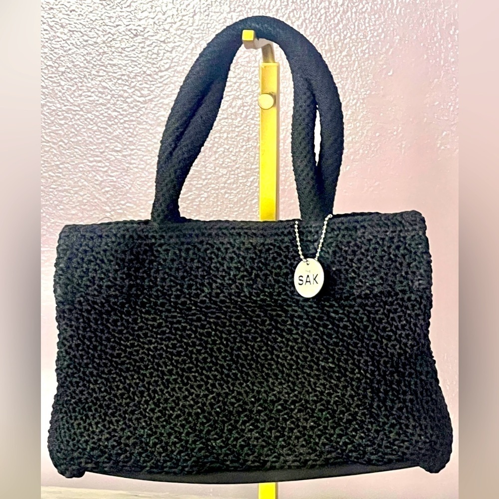 The Sak Crochet Mini Handbag Black